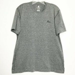 Adidas Shirt Men L Grey Solid Round Neck